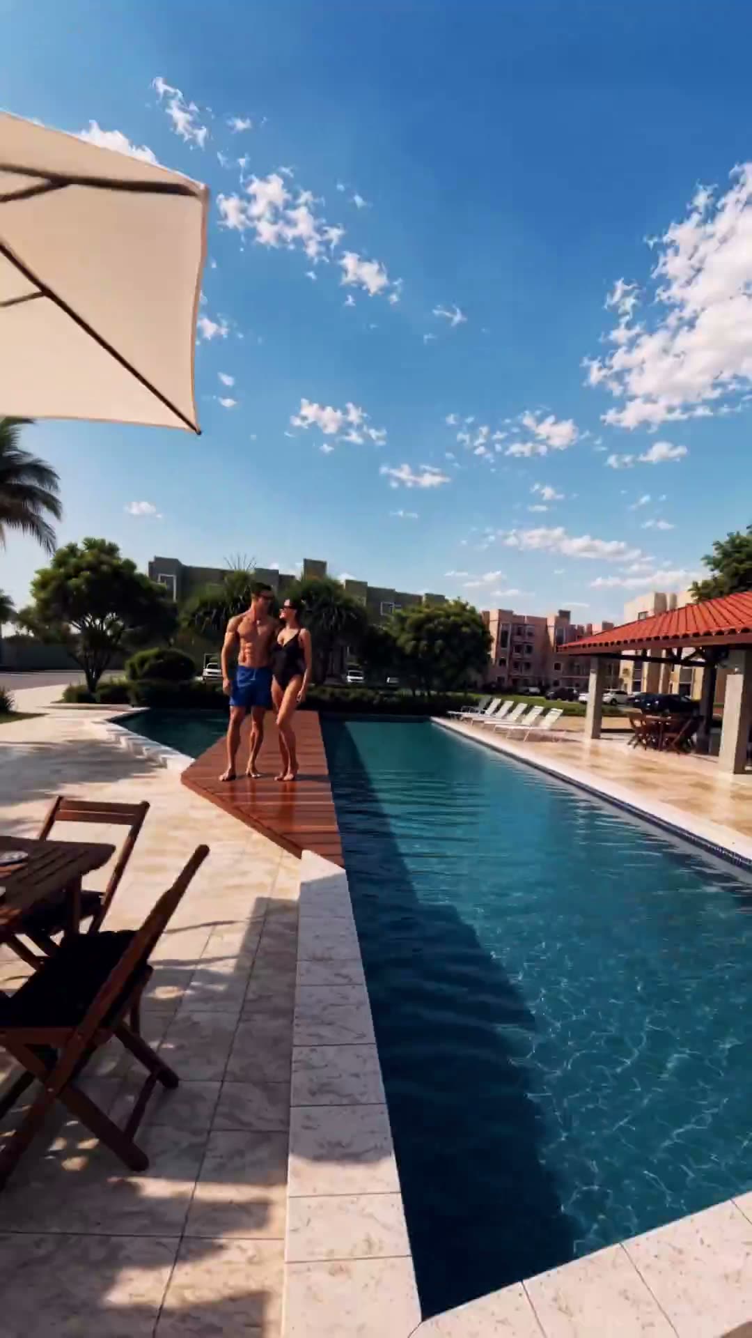 Piscina e lifestyle do projeto Jardins